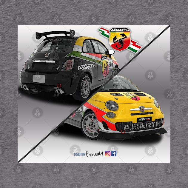 ABARTH 500 Yellow red white by PjesusArt